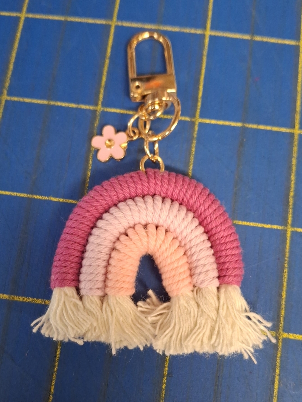 Handmade Pink Ombre Rainbow Purse or Keychain Flower Charm